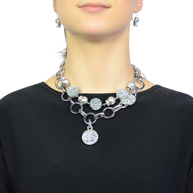 Carly LG Crystal Rock Necklace